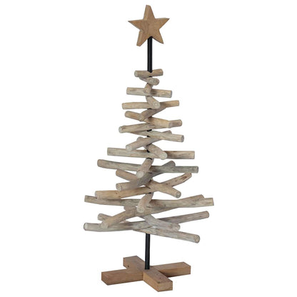 vidaXL Weihnachtsbaum mit Ständer Braun 90 cm Massivholz Teak