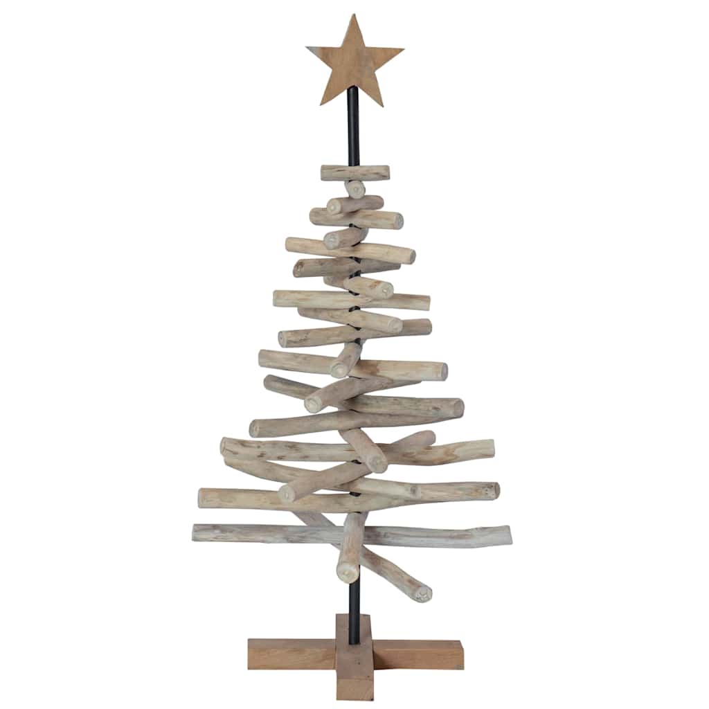 vidaXL Weihnachtsbaum mit Ständer Braun 90 cm Massivholz Teak