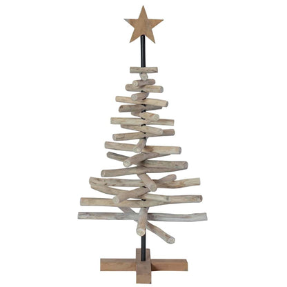 vidaXL Weihnachtsbaum mit Ständer Braun 90 cm Massivholz Teak