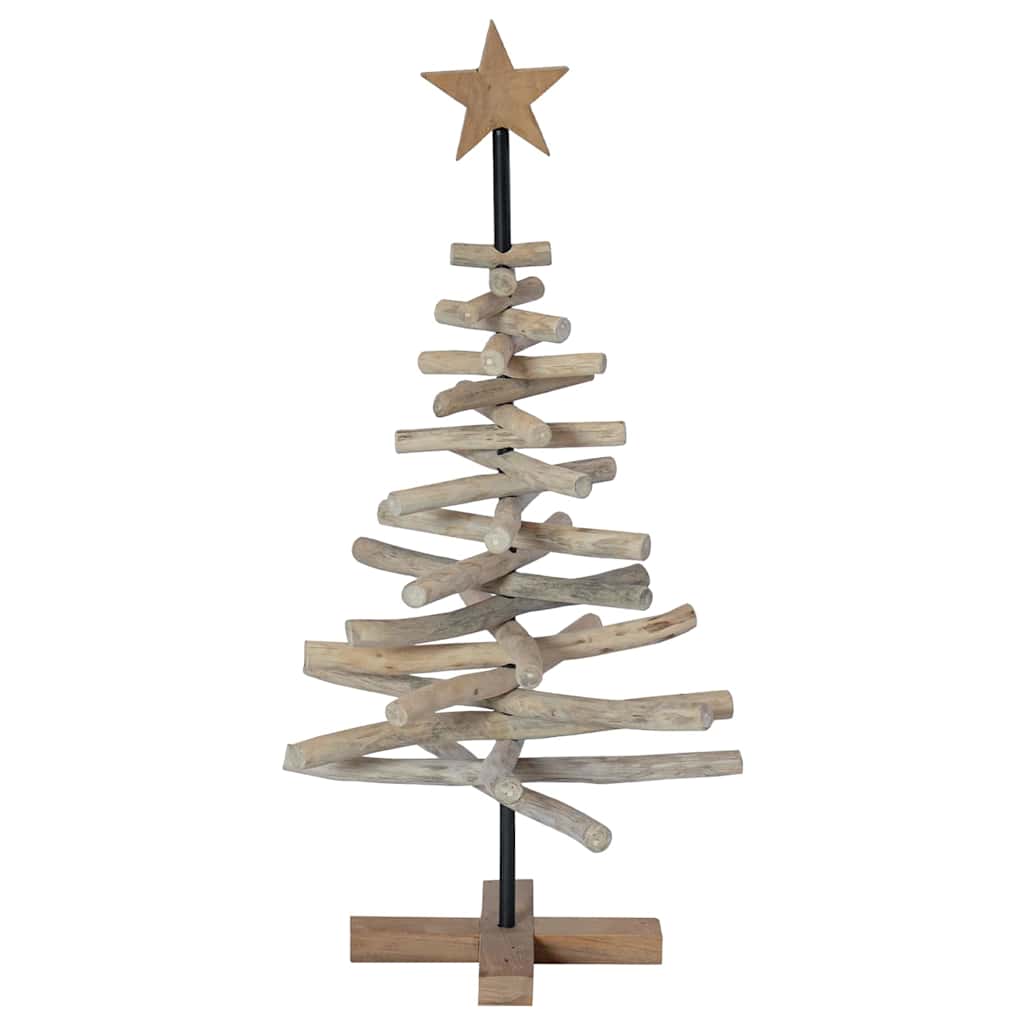 vidaXL Weihnachtsbaum mit Ständer Braun 90 cm Massivholz Teak