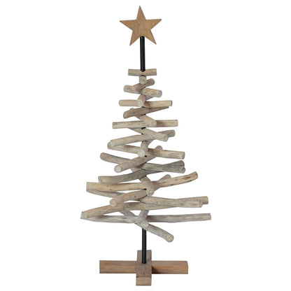 vidaXL Weihnachtsbaum mit Ständer Braun 90 cm Massivholz Teak