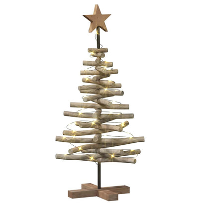 vidaXL Weihnachtsbaum mit Ständer Braun 90 cm Massivholz Teak