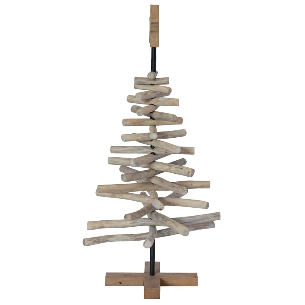 vidaXL Weihnachtsbaum mit Ständer Braun 90 cm Massivholz Teak