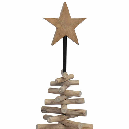 vidaXL Weihnachtsbaum mit Ständer Braun 120 cm Massivholz Teak