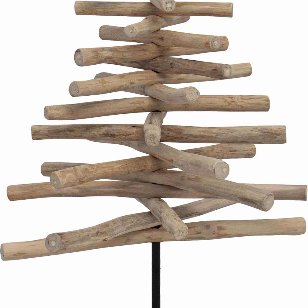 vidaXL Weihnachtsbaum mit Ständer Braun 120 cm Massivholz Teak