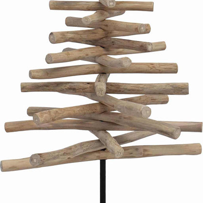vidaXL Weihnachtsbaum mit Ständer Braun 120 cm Massivholz Teak