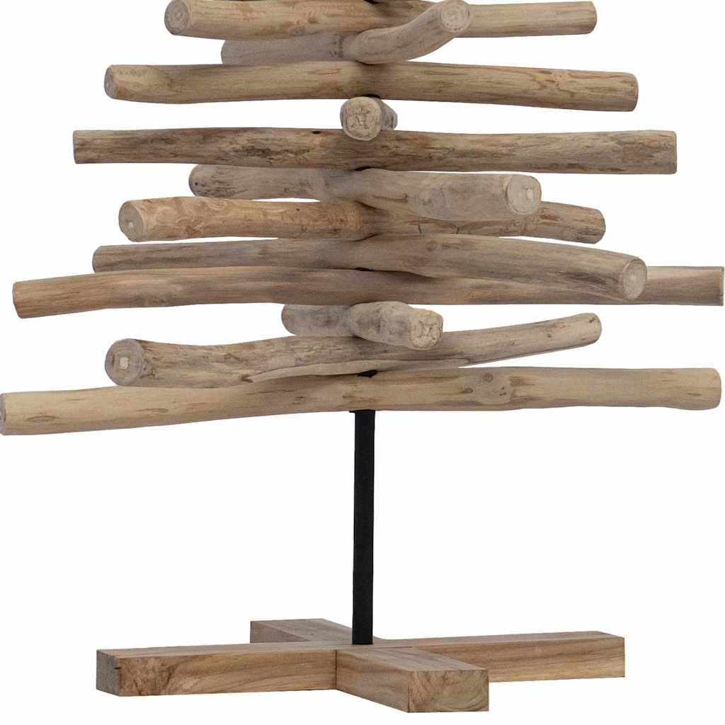 vidaXL Weihnachtsbaum mit Ständer Braun 120 cm Massivholz Teak