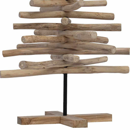 vidaXL Weihnachtsbaum mit Ständer Braun 120 cm Massivholz Teak