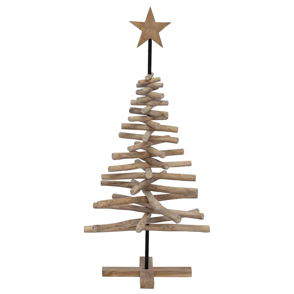 vidaXL Weihnachtsbaum mit Ständer Braun 120 cm Massivholz Teak