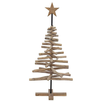 vidaXL Weihnachtsbaum mit Ständer Braun 120 cm Massivholz Teak