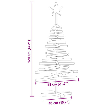 vidaXL Weihnachtsbaum mit Ständer Braun 120 cm Massivholz Teak