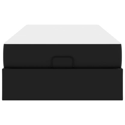 Bettgestell mit Matratze mit Matratze 2 pcs Schwarz PVC