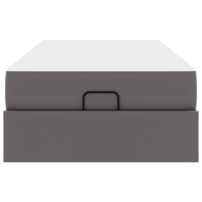 Bettgestell mit Matratze mit Matratze 2 pcs Grau PVC