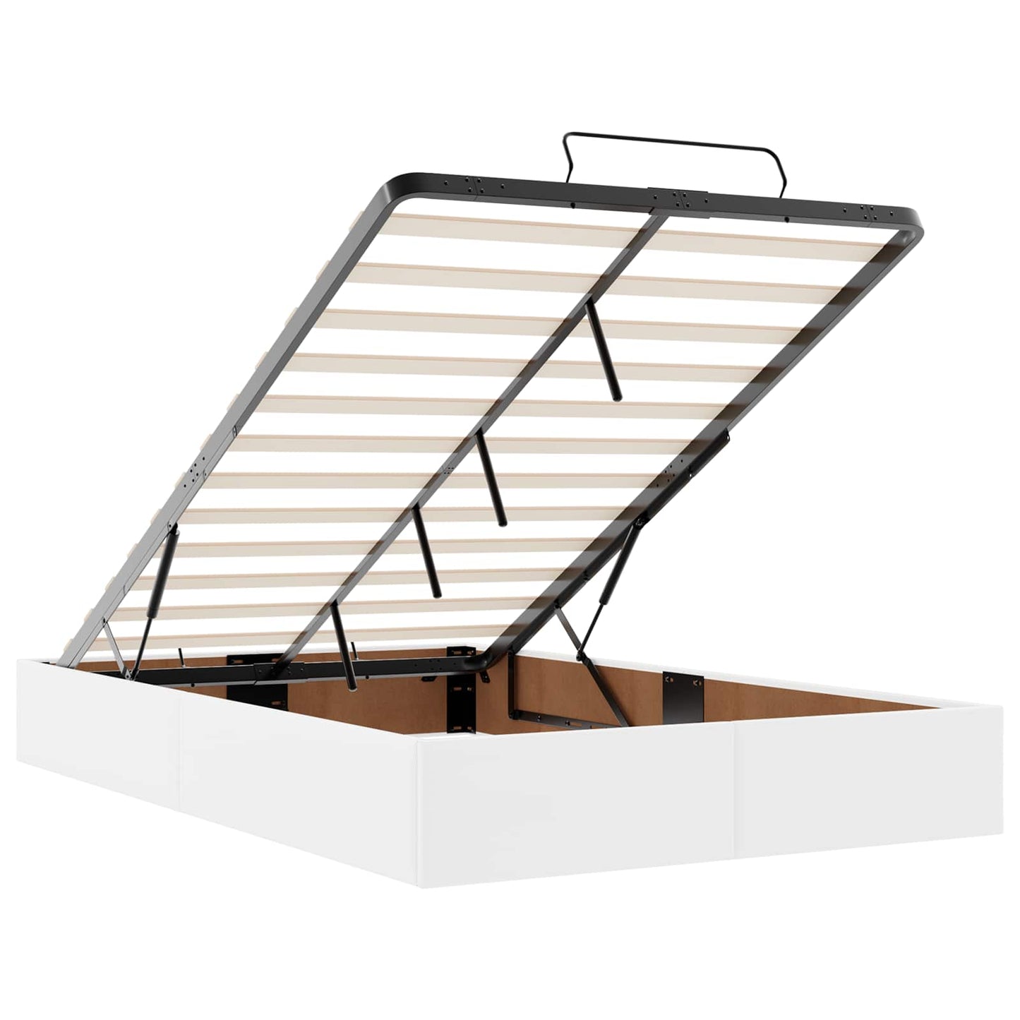 Bettgestell mit Matratze mit Matratze 2 pcs Weiß PVC