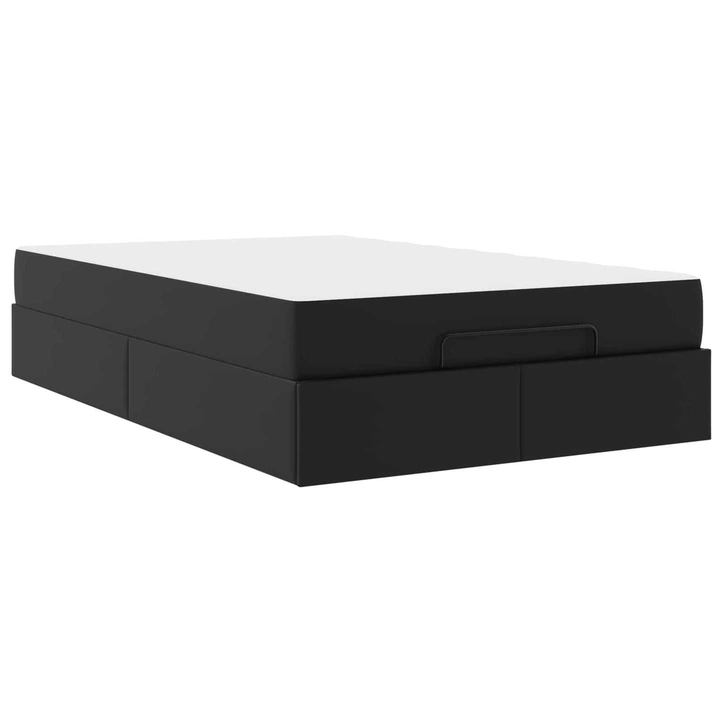 Bettgestell mit Matratze mit Matratze 2 pcs Schwarz PVC