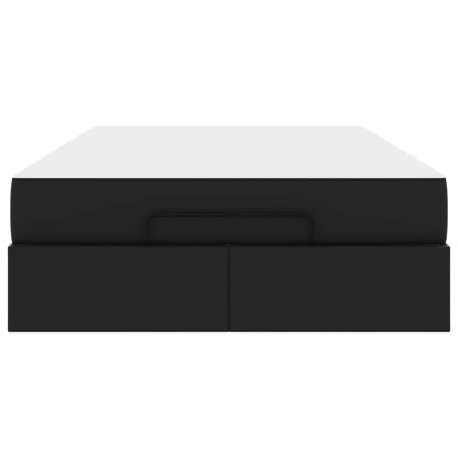 Bettgestell mit Matratze mit Matratze 2 pcs Schwarz PVC
