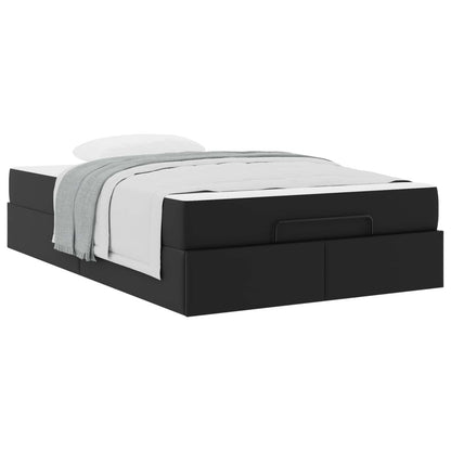 Bettgestell mit Matratze mit Matratze 2 pcs Schwarz PVC