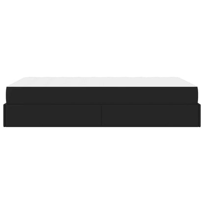 Bettgestell mit Matratze mit Matratze 2 pcs Schwarz PVC