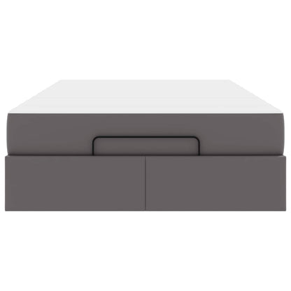Bettgestell mit Matratze mit Matratze 2 pcs Grau PVC