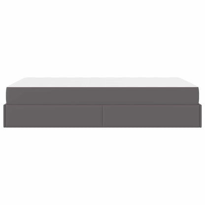 Bettgestell mit Matratze mit Matratze 2 pcs Grau PVC