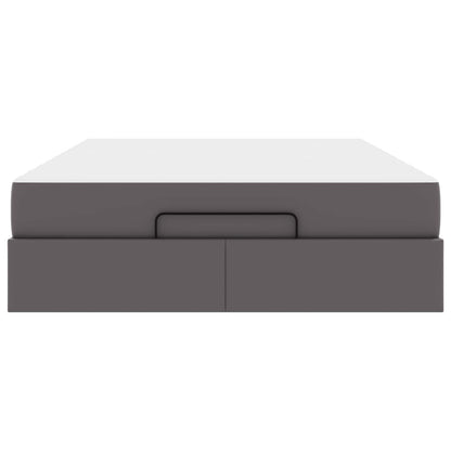 Bettgestell mit Matratze mit Matratze 2 pcs Grau PVC