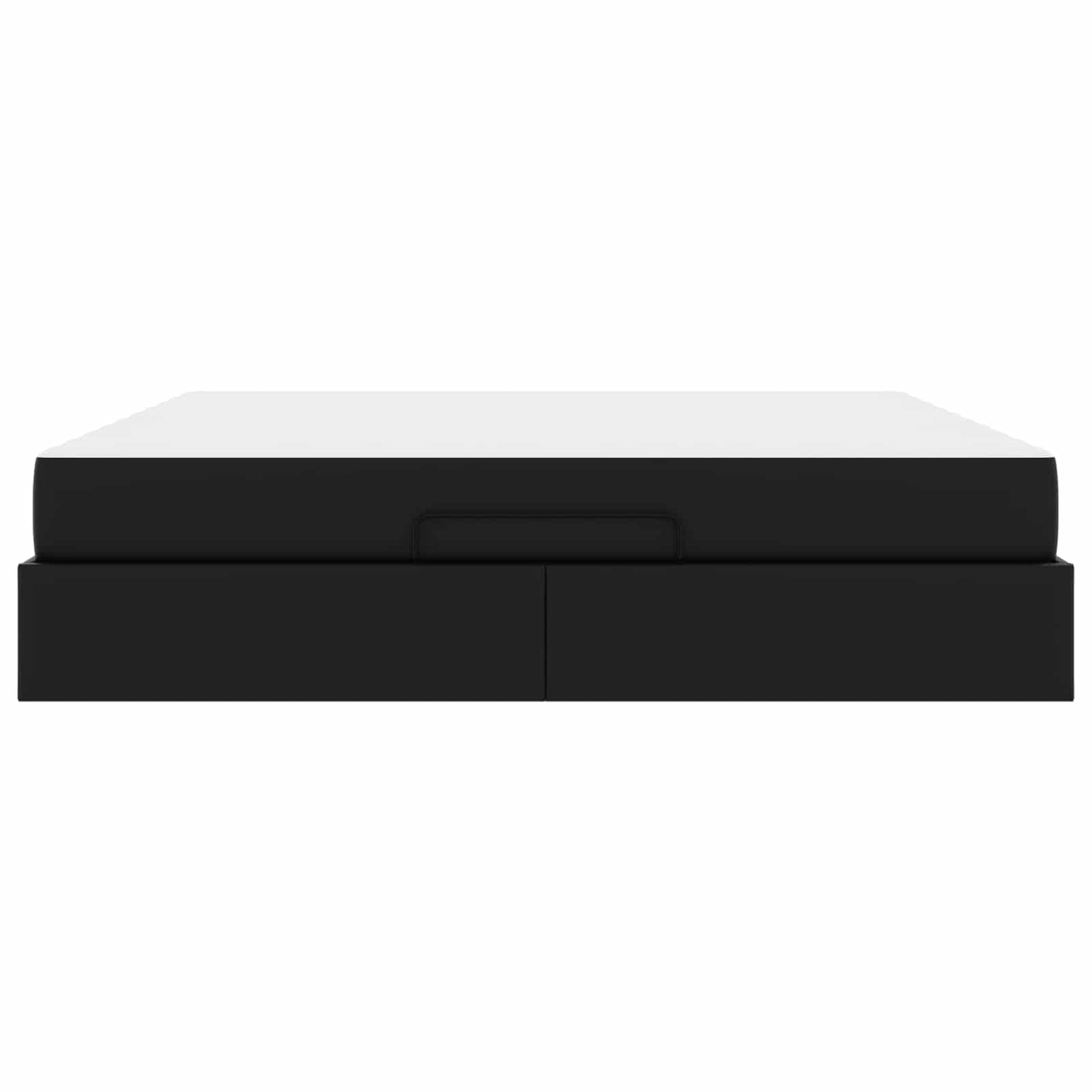 Bettgestell mit Matratze mit Matratze 2 pcs Schwarz PVC