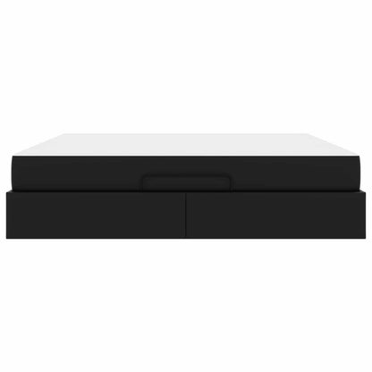 Bettgestell mit Matratze mit Matratze 2 pcs Schwarz PVC