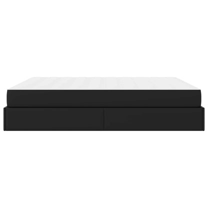 Bettgestell mit Matratze mit Matratze 2 pcs Schwarz PVC