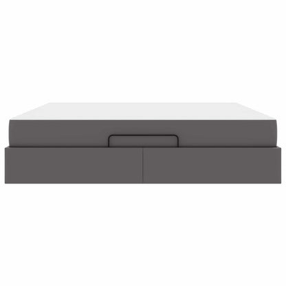 Bettgestell mit Matratze mit Matratze 2 pcs Grau PVC