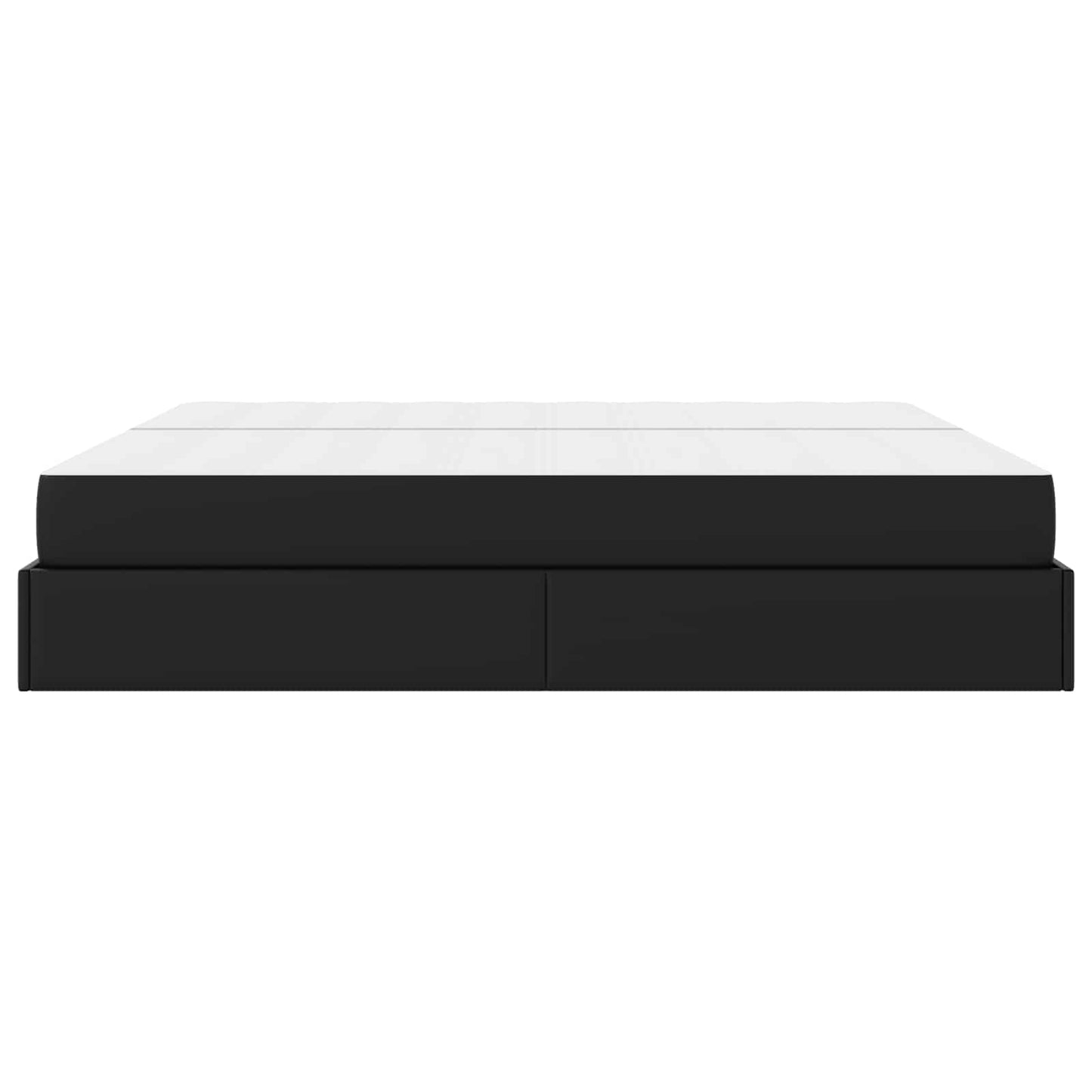 Bettgestell mit Matratze mit Matratze 2 pcs Schwarz PVC