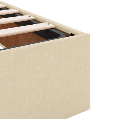 Bettgestell mit Matratze mit Matratze 2 pcs Creme Stoff