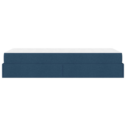 Bettgestell mit Matratze mit Matratze 2 pcs Blau Stoff