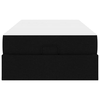 Bettgestell mit Matratze mit Matratze 2 pcs Schwarz Stoff