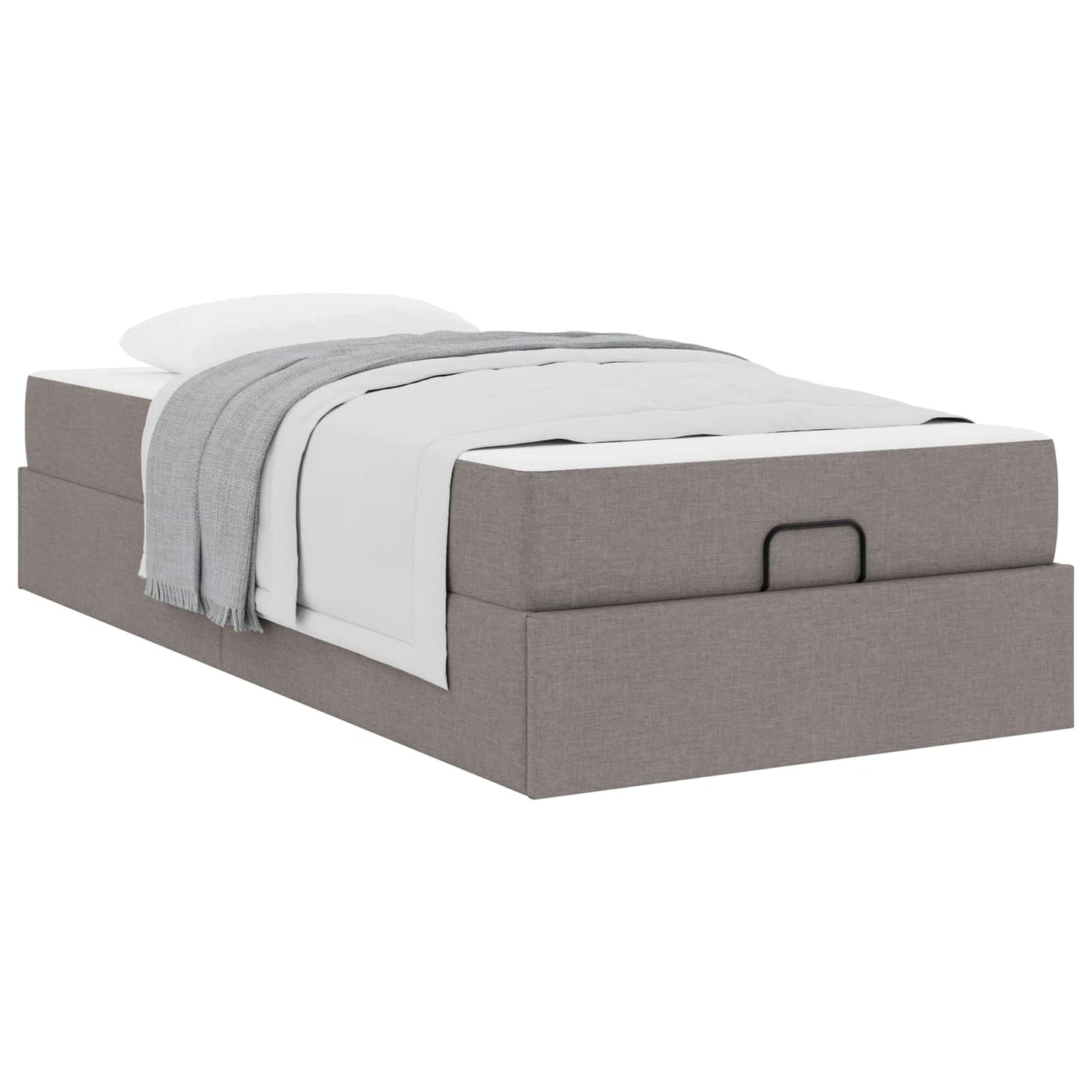 Bettgestell mit Matratze mit Matratze 2 pcs Taupe Stoff