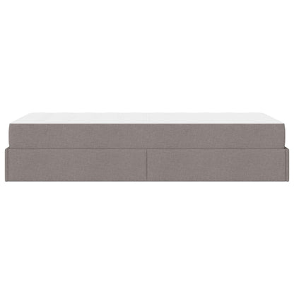 Bettgestell mit Matratze mit Matratze 2 pcs Taupe Stoff