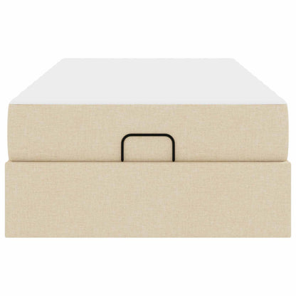 Bettgestell mit Matratze mit Matratze 2 pcs Creme Stoff