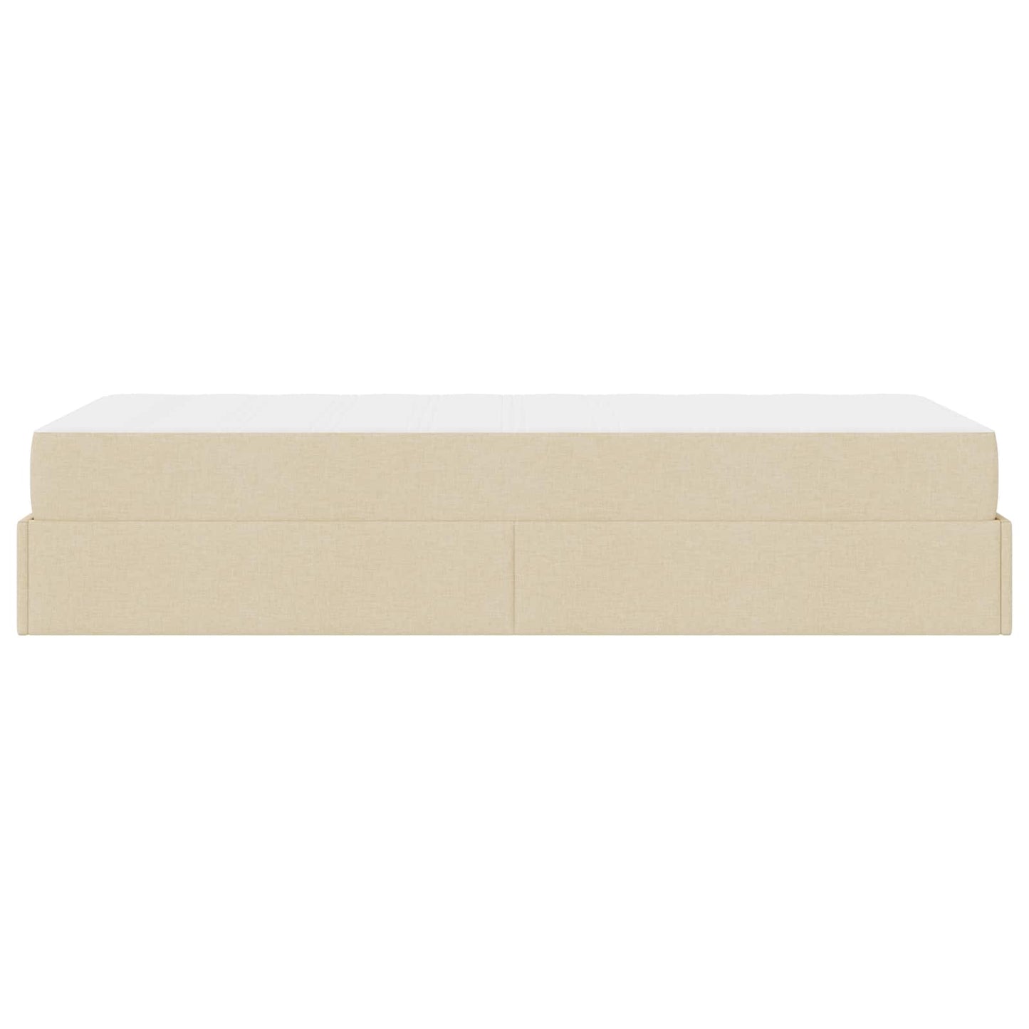 Bettgestell mit Matratze mit Matratze 2 pcs Creme Stoff