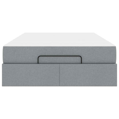 Bettgestell mit Matratze mit Matratze 2 pcs Hellgrau Stoff