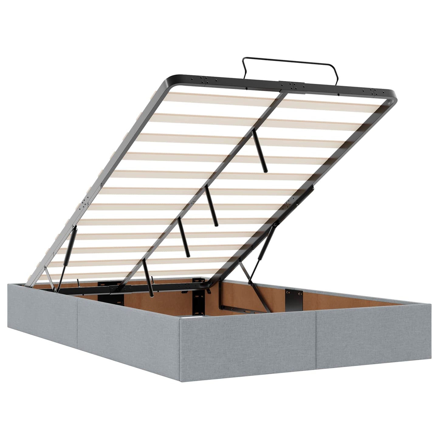 Bettgestell mit Matratze mit Matratze 2 pcs Hellgrau Stoff