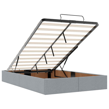 Bettgestell mit Matratze mit Matratze 2 pcs Hellgrau Stoff