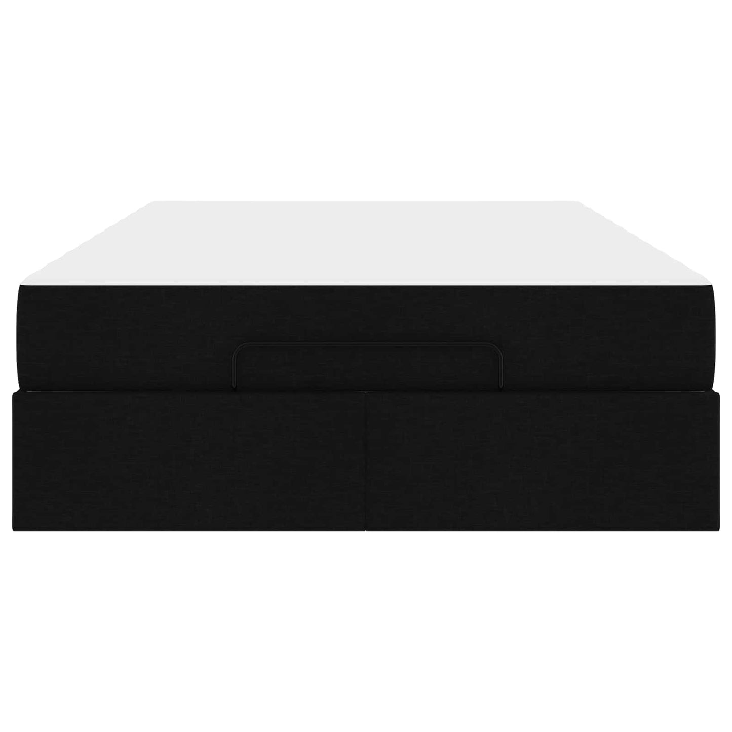 Bettgestell mit Matratze mit Matratze 2 pcs Schwarz Stoff