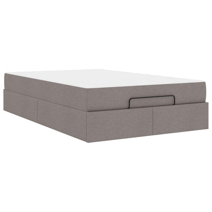 Bettgestell mit Matratze mit Matratze 2 pcs Taupe Stoff