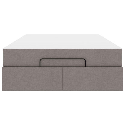 Bettgestell mit Matratze mit Matratze 2 pcs Taupe Stoff