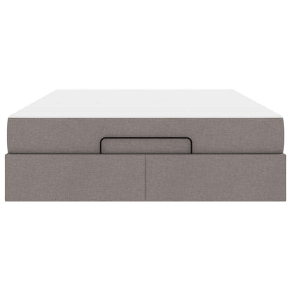 Bettgestell mit Matratze mit Matratze 2 pcs Taupe Stoff