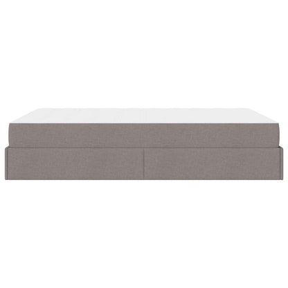 Bettgestell mit Matratze mit Matratze 2 pcs Taupe Stoff