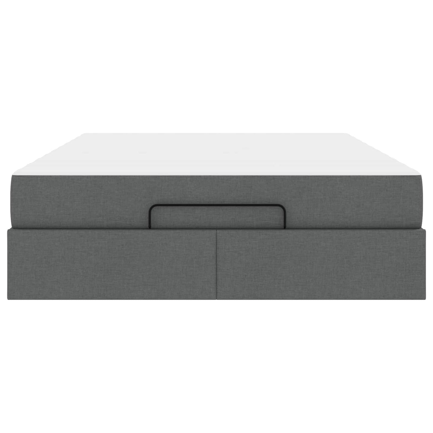 Bettgestell mit Matratze mit Matratze 2 pcs Dunkelgrau Stoff