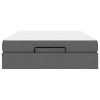 Bettgestell mit Matratze mit Matratze 2 pcs Dunkelgrau Stoff