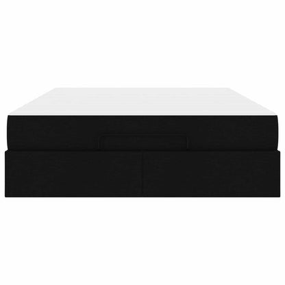 Bettgestell mit Matratze mit Matratze 2 pcs Schwarz Stoff