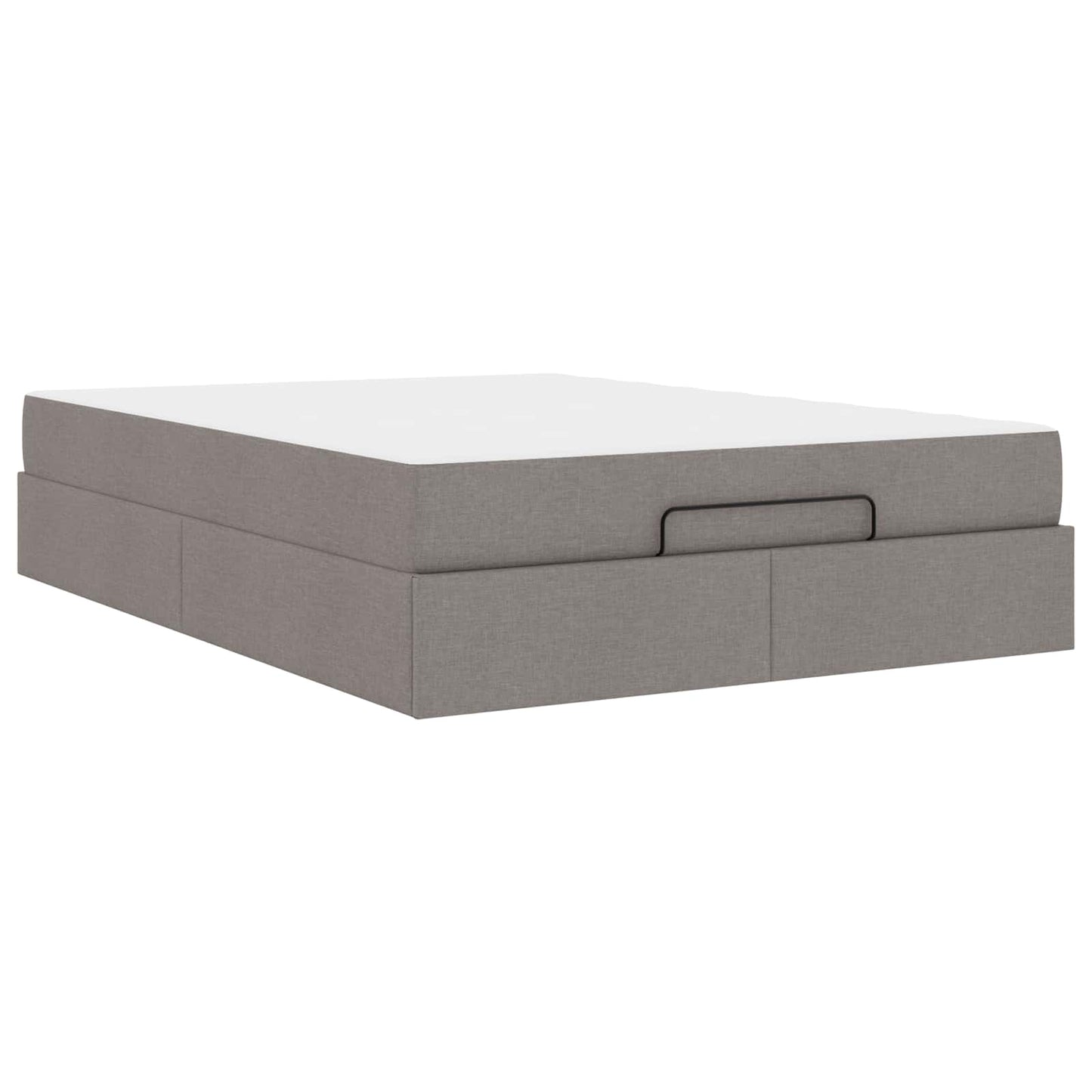 Bettgestell mit Matratze mit Matratze 2 pcs Taupe Stoff