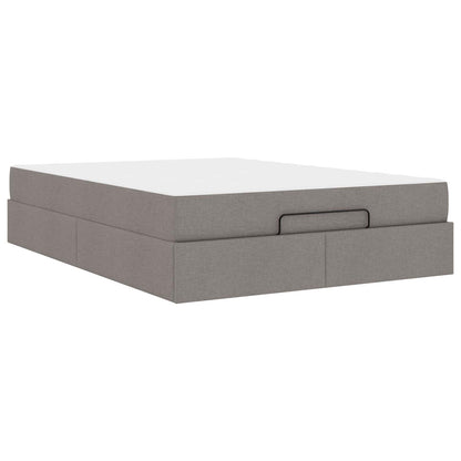 Bettgestell mit Matratze mit Matratze 2 pcs Taupe Stoff